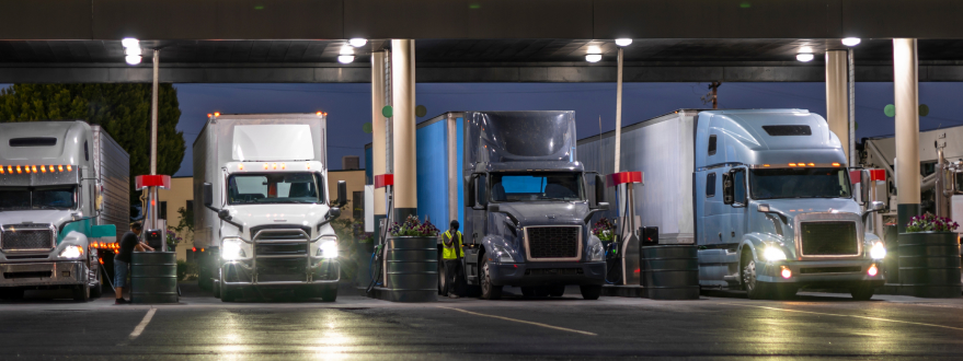 semi trucks refueling
