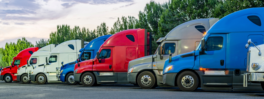 parked semi trucks